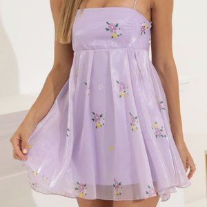 Lucy in the Sky Purple Dreamy Flowy Organza Mini Dress